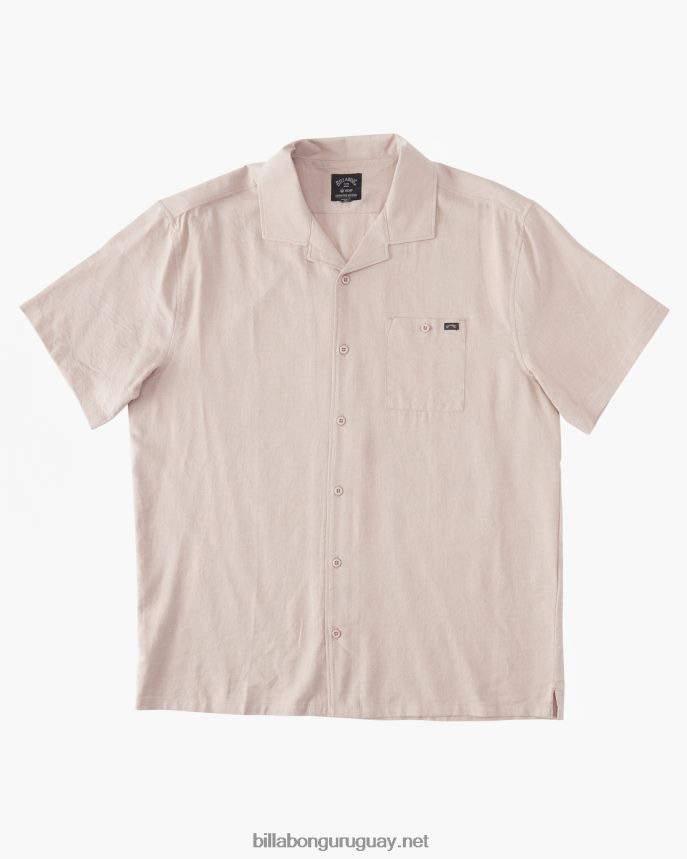 camisa de manga corta de cáñamo vacay hombres lila polvorienta DR6844338 Billabong