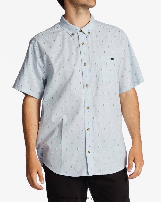 camisa de manga corta de jacquard todo el día hombres neblina azul DR6844402 Billabong