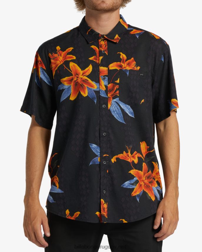 camisa de manga corta de los domingos hombres carbón DR6844395 Billabong