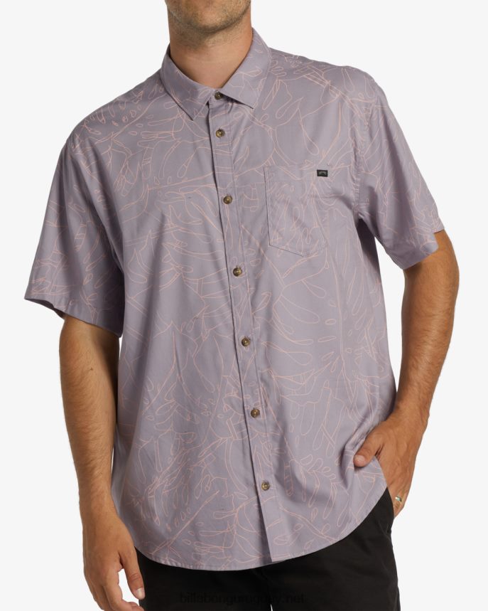 camisa de manga corta de los domingos hombres gris violeta DR6844380 Billabong