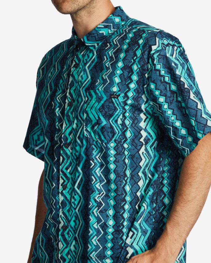 camisa de manga corta de los domingos hombres menta oscura DR6844602 Billabong