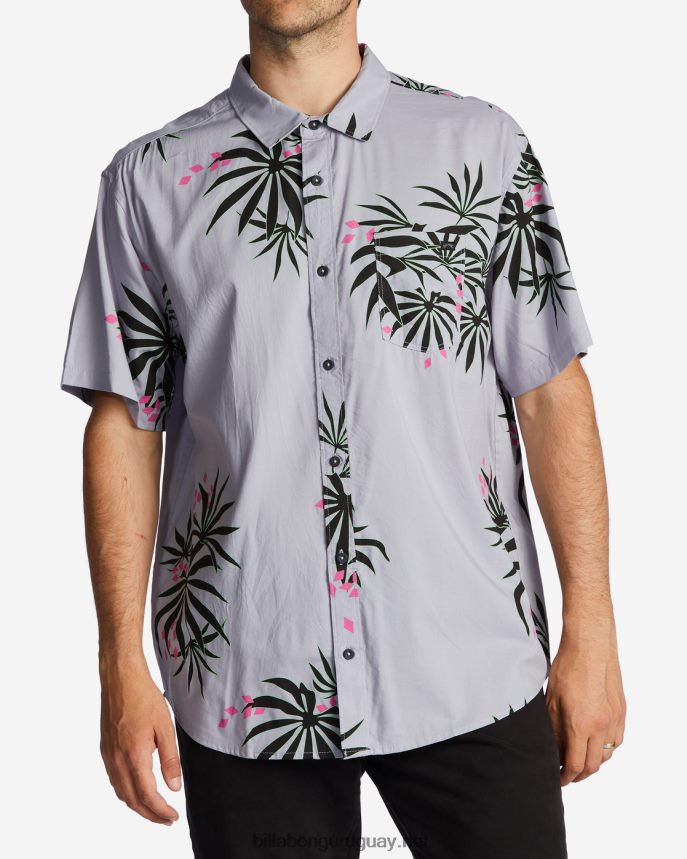 camisa de manga corta de los domingos hombres neblina púrpura DR6844646 Billabong