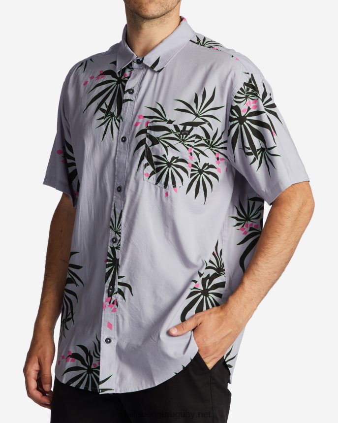 camisa de manga corta de los domingos hombres neblina púrpura DR6844646 Billabong