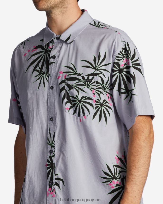camisa de manga corta de los domingos hombres neblina púrpura DR6844646 Billabong