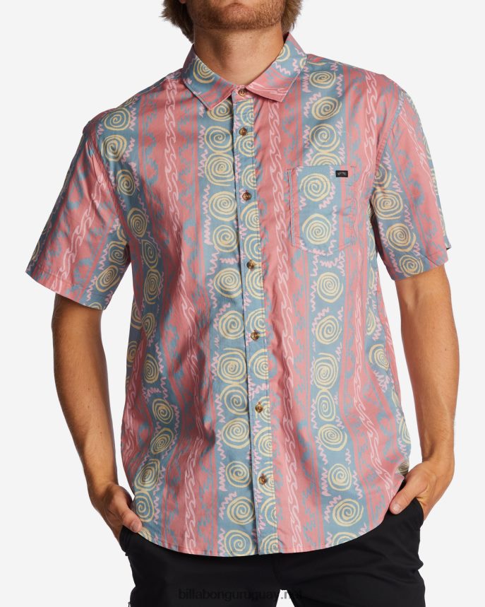 camisa de manga corta de los domingos hombres rojo polvoriento DR6844638 Billabong