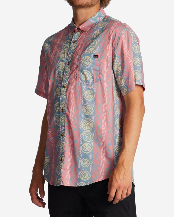camisa de manga corta de los domingos hombres rojo polvoriento DR6844638 Billabong