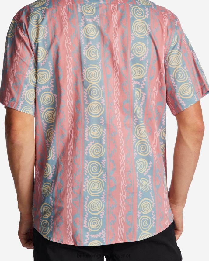 camisa de manga corta de los domingos hombres rojo polvoriento DR6844638 Billabong