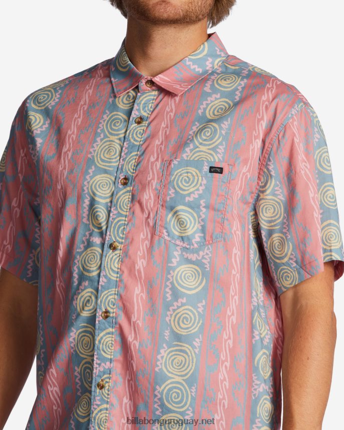 camisa de manga corta de los domingos hombres rojo polvoriento DR6844638 Billabong