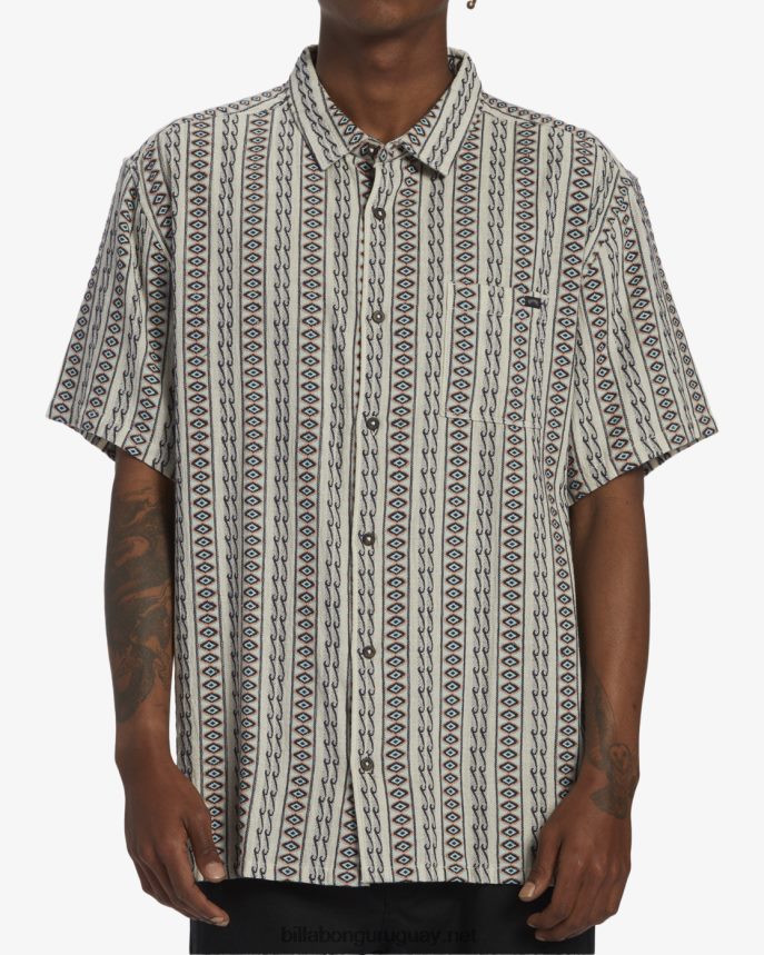 camisa de manga corta en jacquard de los domingos hombres avena DR6844358 Billabong