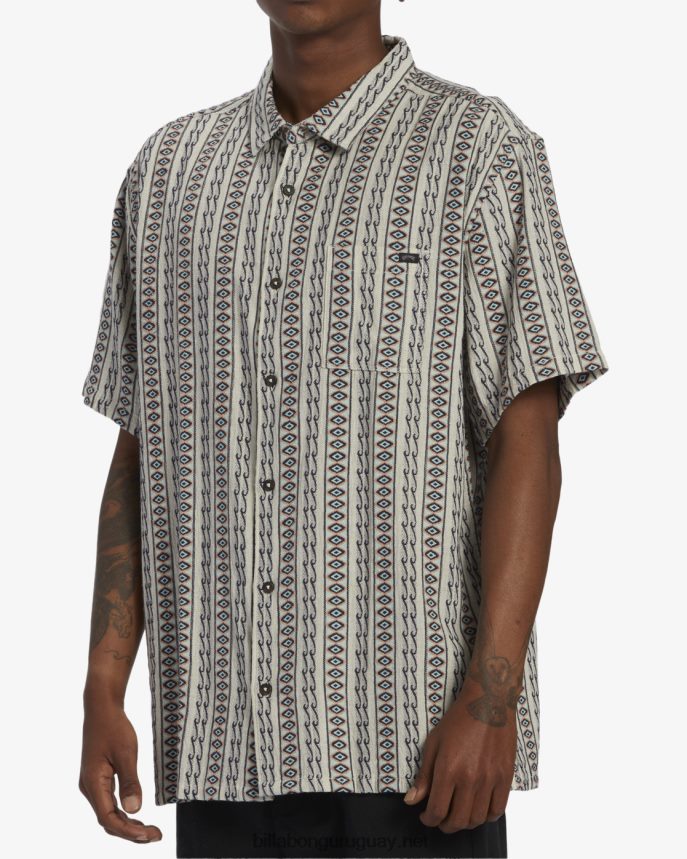 camisa de manga corta en jacquard de los domingos hombres avena DR6844358 Billabong