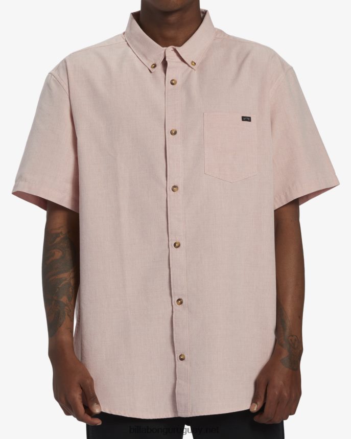camisa de manga corta todo el día hombres Rosa empolvado DR6844314 Billabong