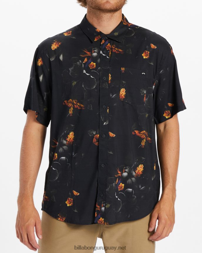kamea domingos camisa de manga corta hombres negro DR6844658 Billabong