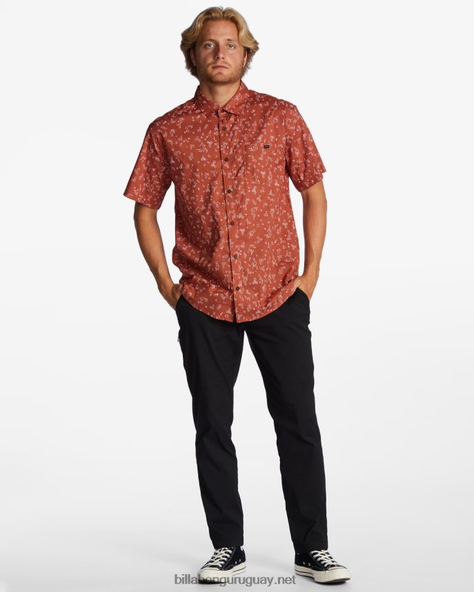 mini camisa de manga corta de los domingos hombres arcilla roja DR6844614 Billabong