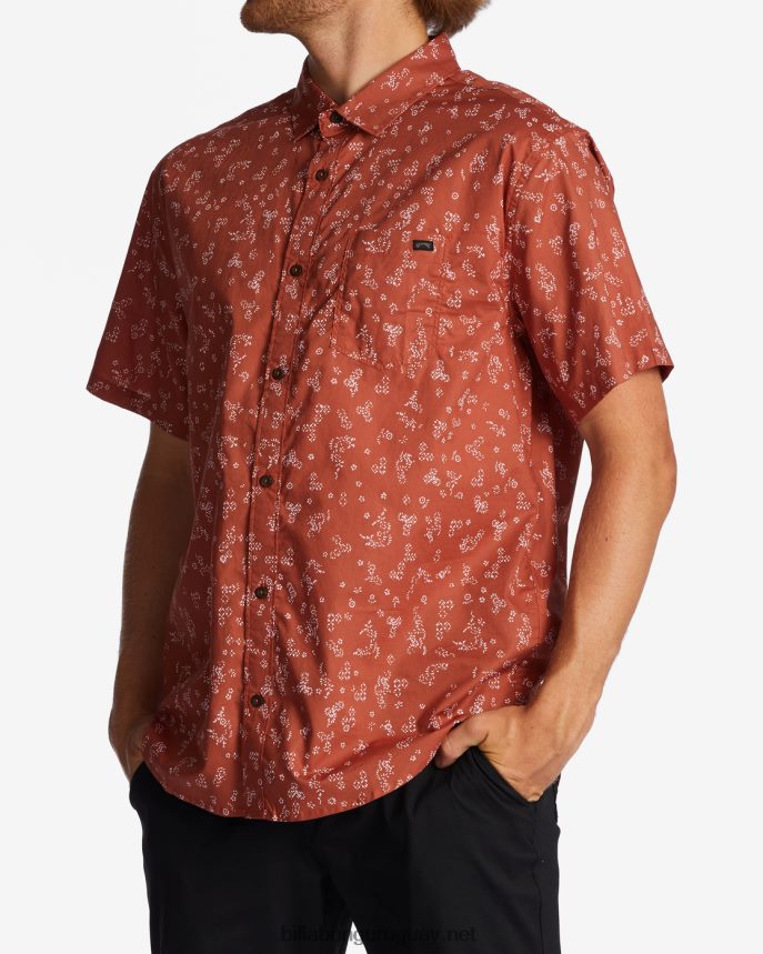 mini camisa de manga corta de los domingos hombres arcilla roja DR6844614 Billabong