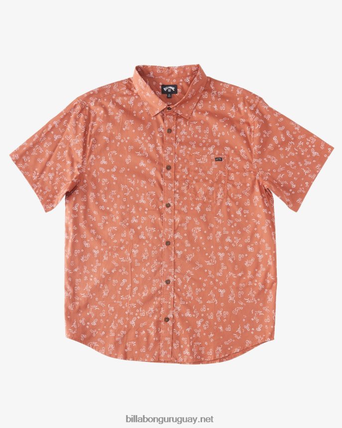 mini camisa de manga corta de los domingos hombres arcilla roja DR6844614 Billabong