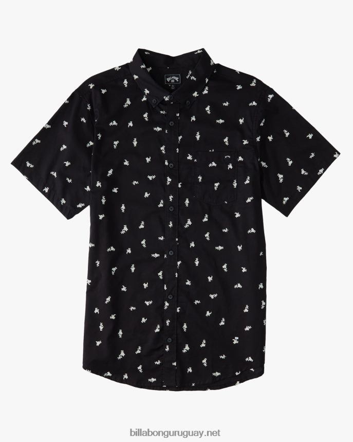 mini camisa de manga corta de los domingos hombres blanco negro DR6844664 Billabong
