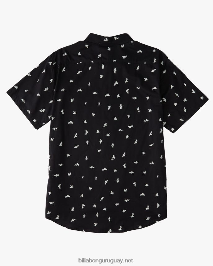 mini camisa de manga corta de los domingos hombres blanco negro DR6844664 Billabong