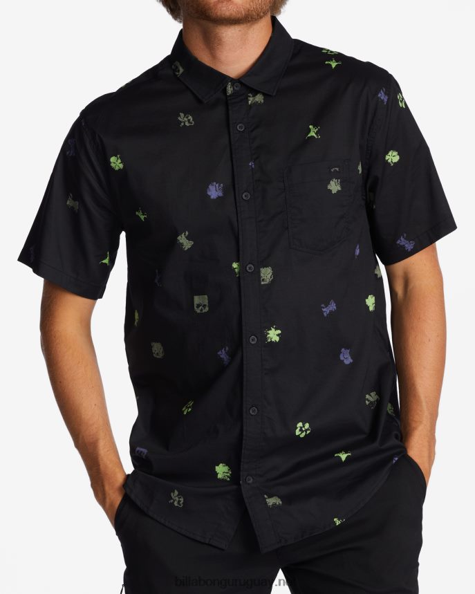 mini camisa de manga corta de los domingos hombres negro DR6844636 Billabong