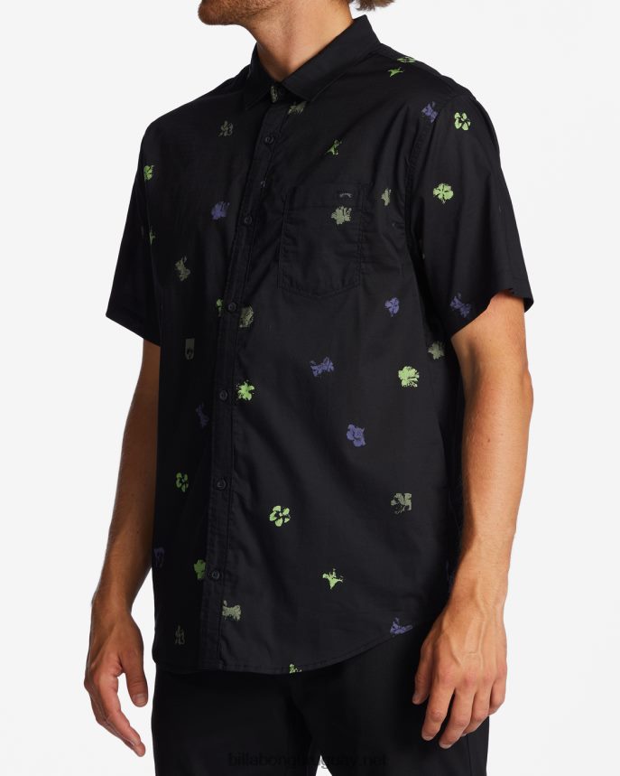 mini camisa de manga corta de los domingos hombres negro DR6844636 Billabong