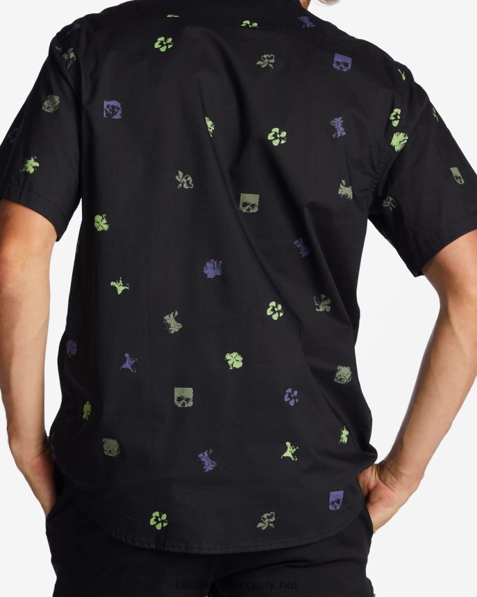mini camisa de manga corta de los domingos hombres negro DR6844636 Billabong