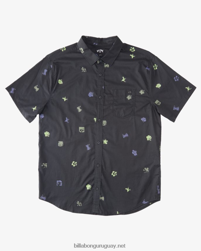 mini camisa de manga corta de los domingos hombres negro DR6844636 Billabong
