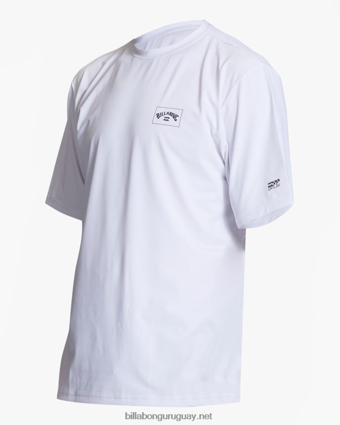 camiseta de surf de manga corta upf 50+ de ajuste holgado con malla de arco hombres blanco DR6844324 Billabong