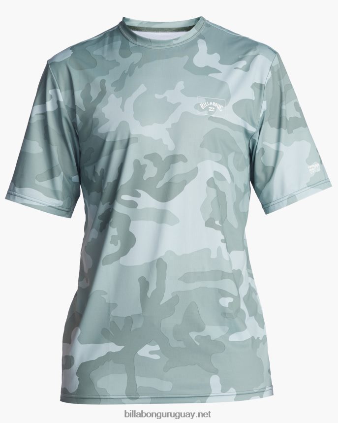 camiseta de surf de manga corta upf 50+ de ajuste holgado con malla de arco hombres camuflaje excedente DR6844619 Billabong