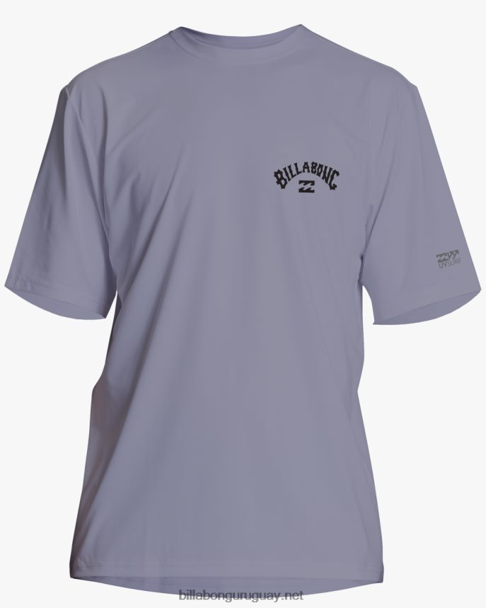 playera de surf de manga corta con corte holgado y arco de onda upf 50+ hombres gris violeta DR6844616 Billabong