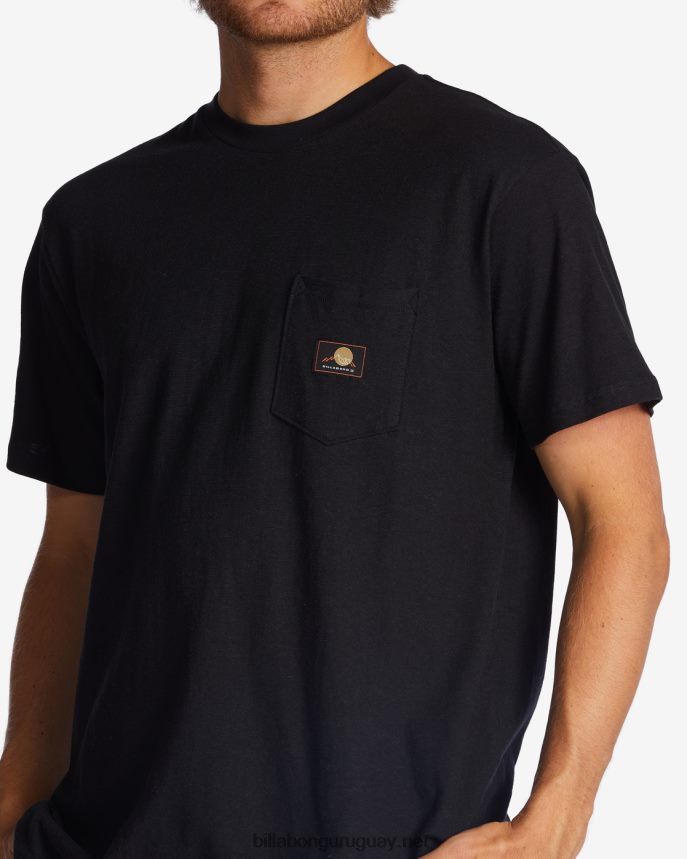 camiseta con bolsillo de cáñamo hombres negro lavado DR6844467 Billabong