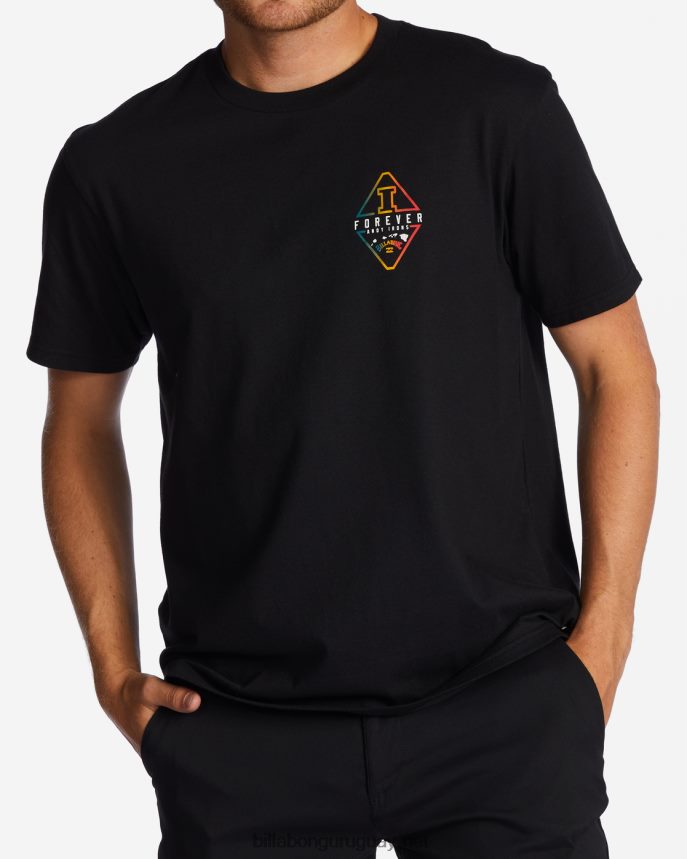 camiseta de manga corta con diamante de andy irons hombres negro DR6844655 Billabong