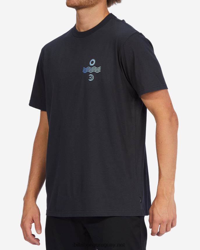 camiseta de manga corta de radiación hombres negro lavado DR6844666 Billabong