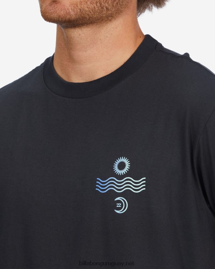 camiseta de manga corta de radiación hombres negro lavado DR6844666 Billabong