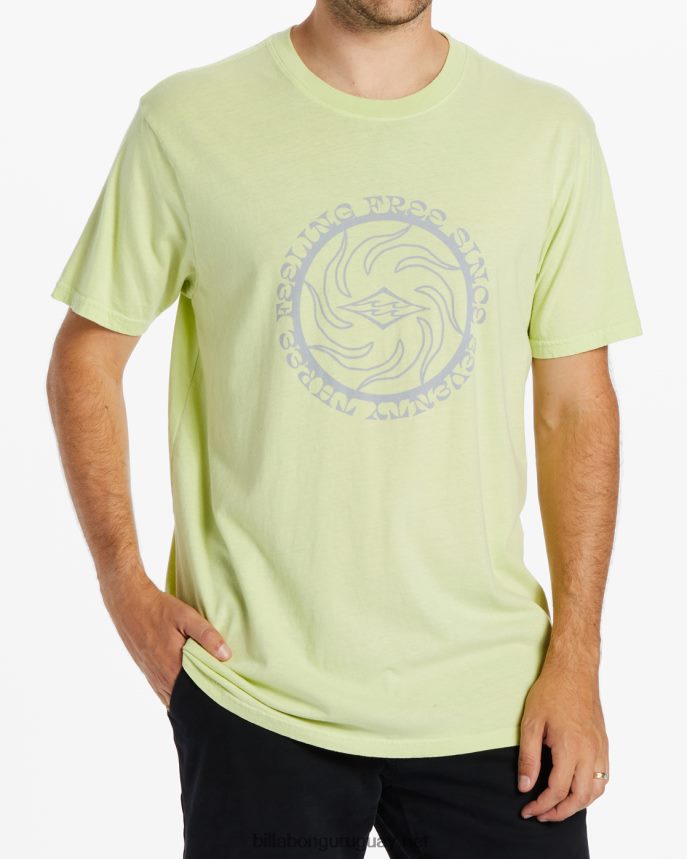 camiseta de manga corta de radiación hombres verde claro DR6844577 Billabong