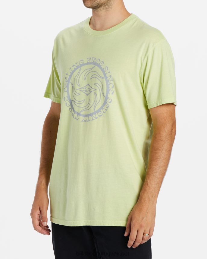camiseta de manga corta de radiación hombres verde claro DR6844577 Billabong