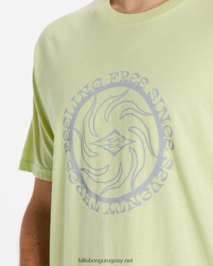 camiseta de manga corta de radiación hombres verde claro DR6844577 Billabong