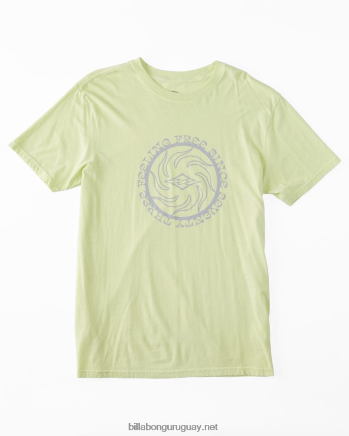 camiseta de manga corta de radiación hombres verde claro DR6844577 Billabong