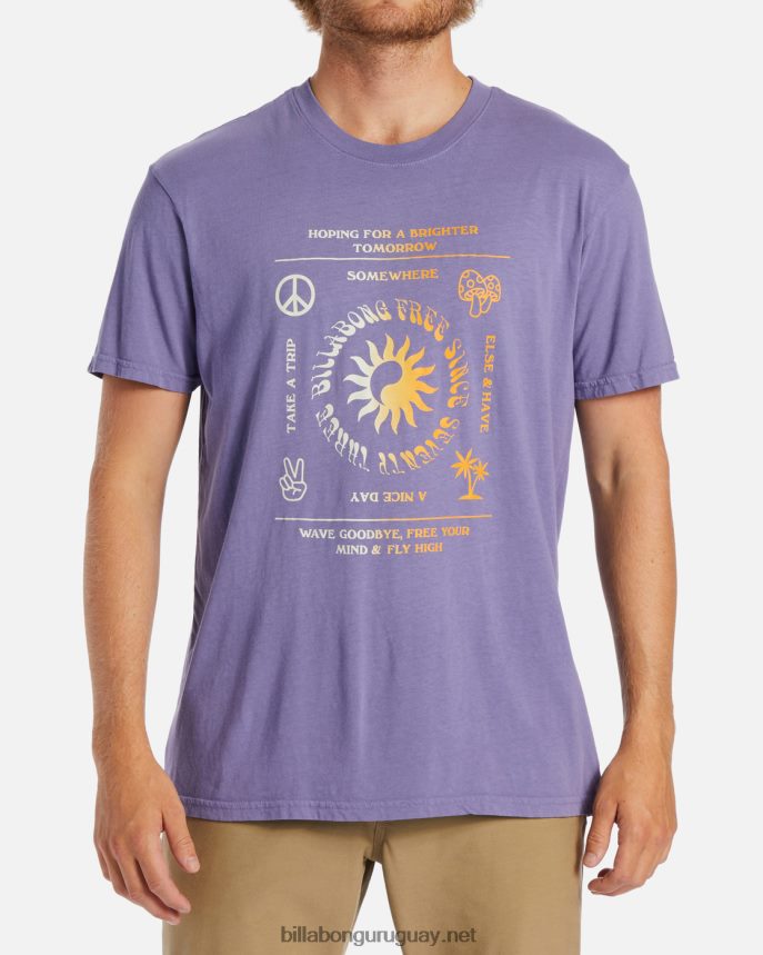 camiseta de manga corta hombres neblina púrpura DR6844550 Billabong