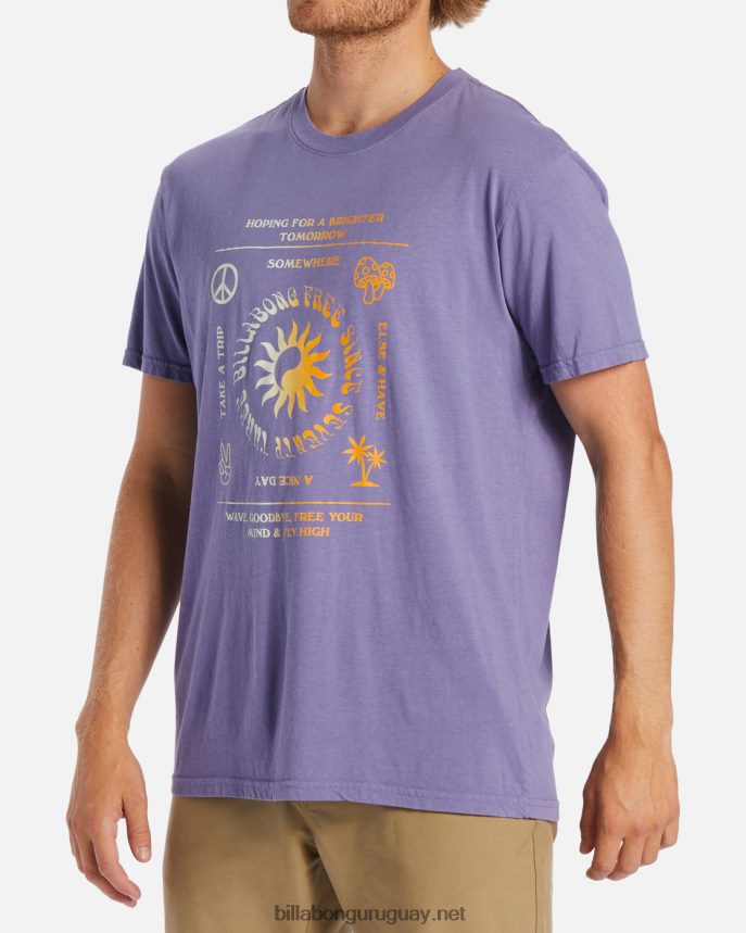 camiseta de manga corta hombres neblina púrpura DR6844550 Billabong