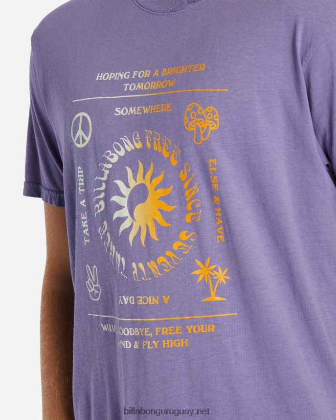 camiseta de manga corta hombres neblina púrpura DR6844550 Billabong