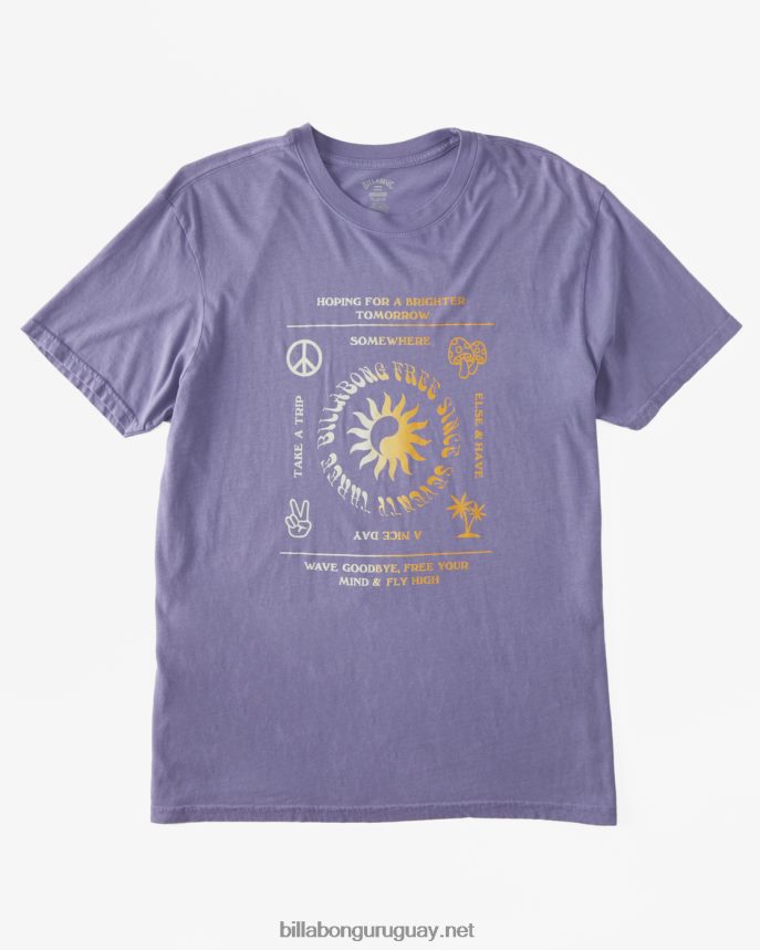 camiseta de manga corta hombres neblina púrpura DR6844550 Billabong