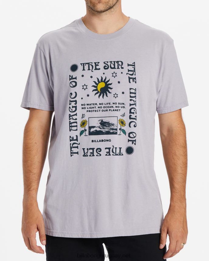 camiseta de manga corta sol mágico hombres gris violeta DR6844617 Billabong