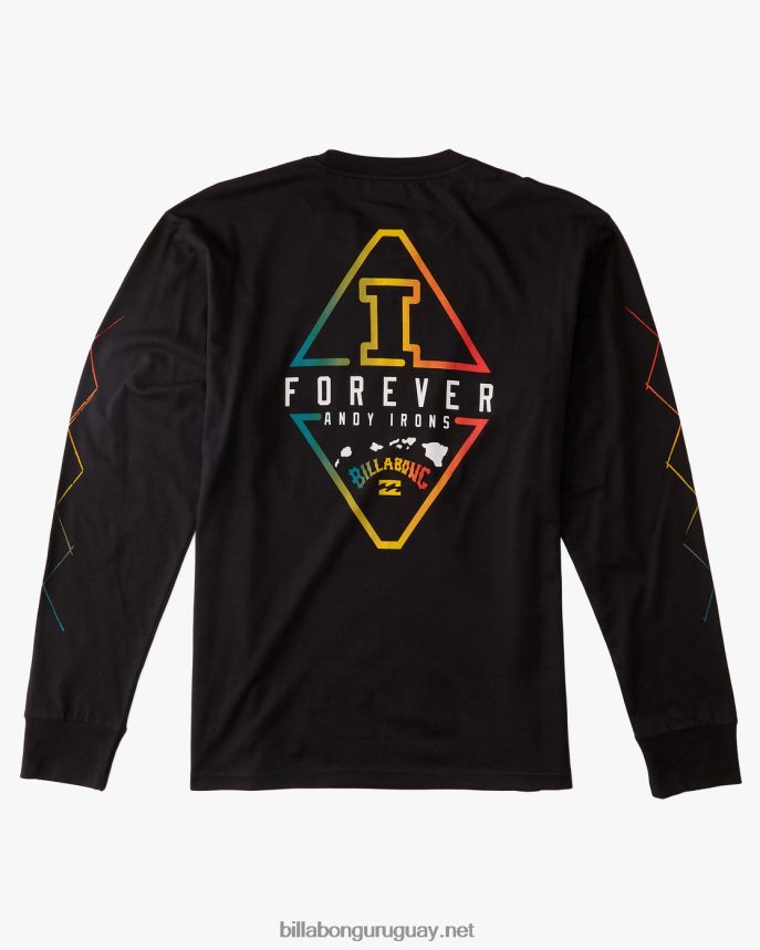 camiseta de manga larga con diamante de andy irons hombres negro DR6844652 Billabong