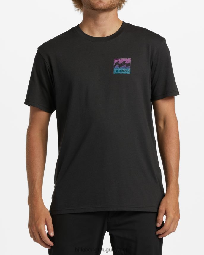 camiseta de onda de crayón hombres negro lavado DR6844320 Billabong