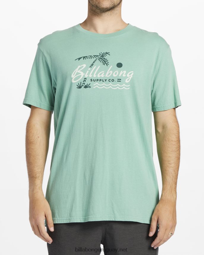 camiseta manga corta salón social hombres verde polvoriento DR6844581 Billabong