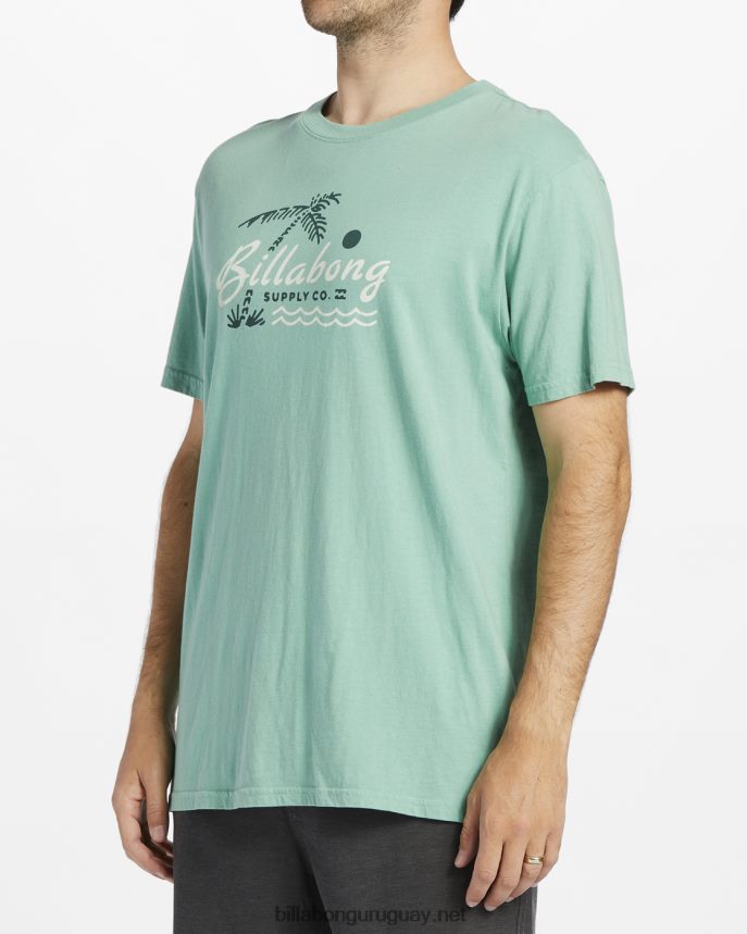 camiseta manga corta salón social hombres verde polvoriento DR6844581 Billabong