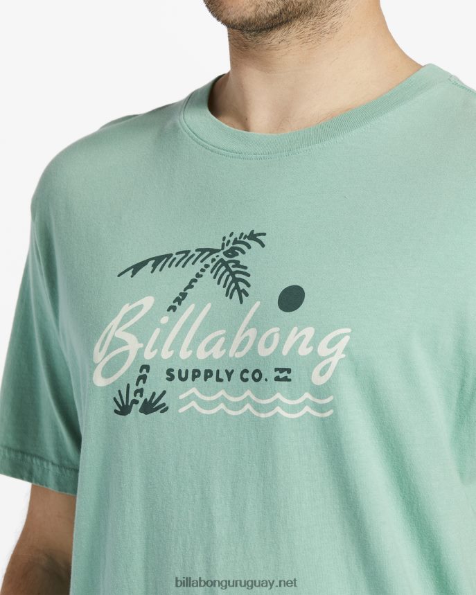 camiseta manga corta salón social hombres verde polvoriento DR6844581 Billabong