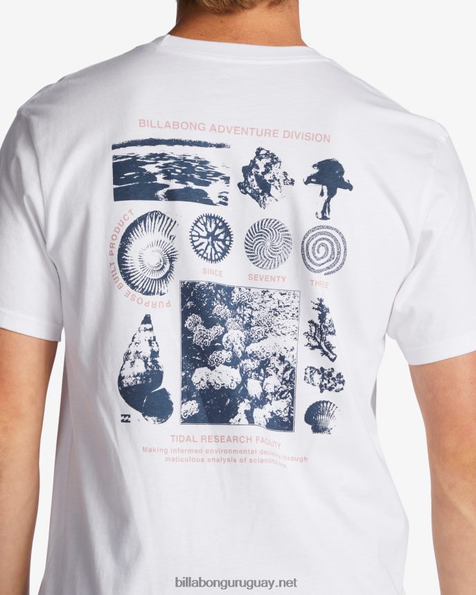 camiseta orgánica de investigación de mareas hombres blanco DR6844473 Billabong