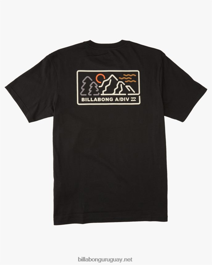 camiseta orgánica de manga corta a/div range hombres negro DR6844457 Billabong