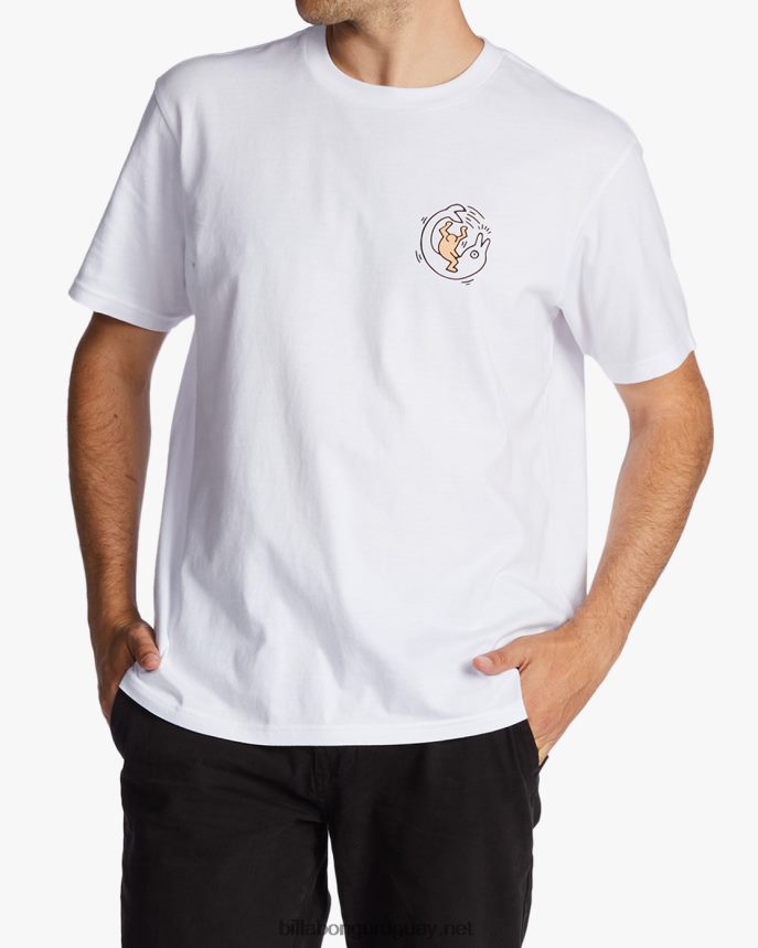 keith haring ciclo og camiseta lavada de onda hombres blanco DR6844228 Billabong
