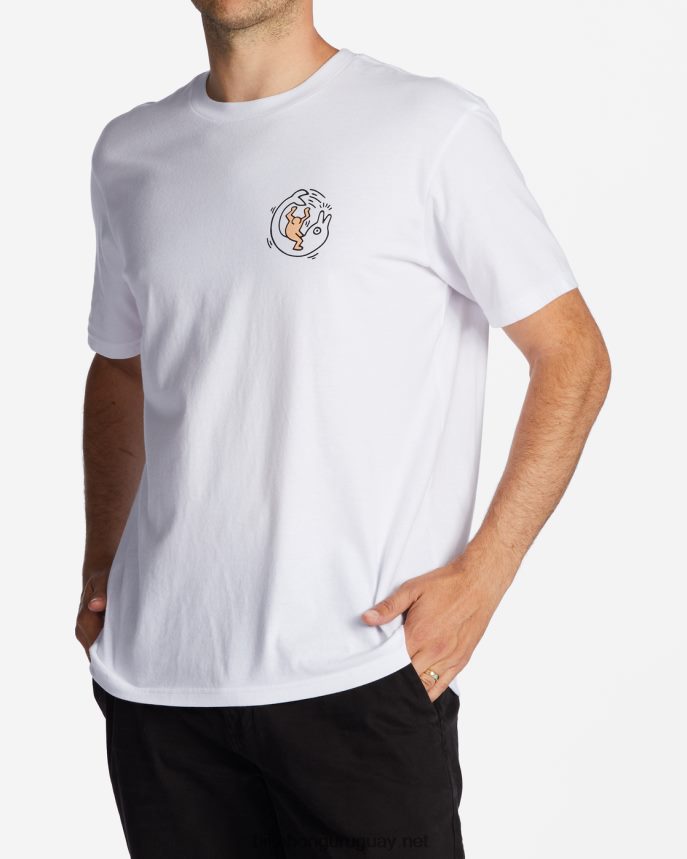 keith haring ciclo og camiseta lavada de onda hombres blanco DR6844228 Billabong